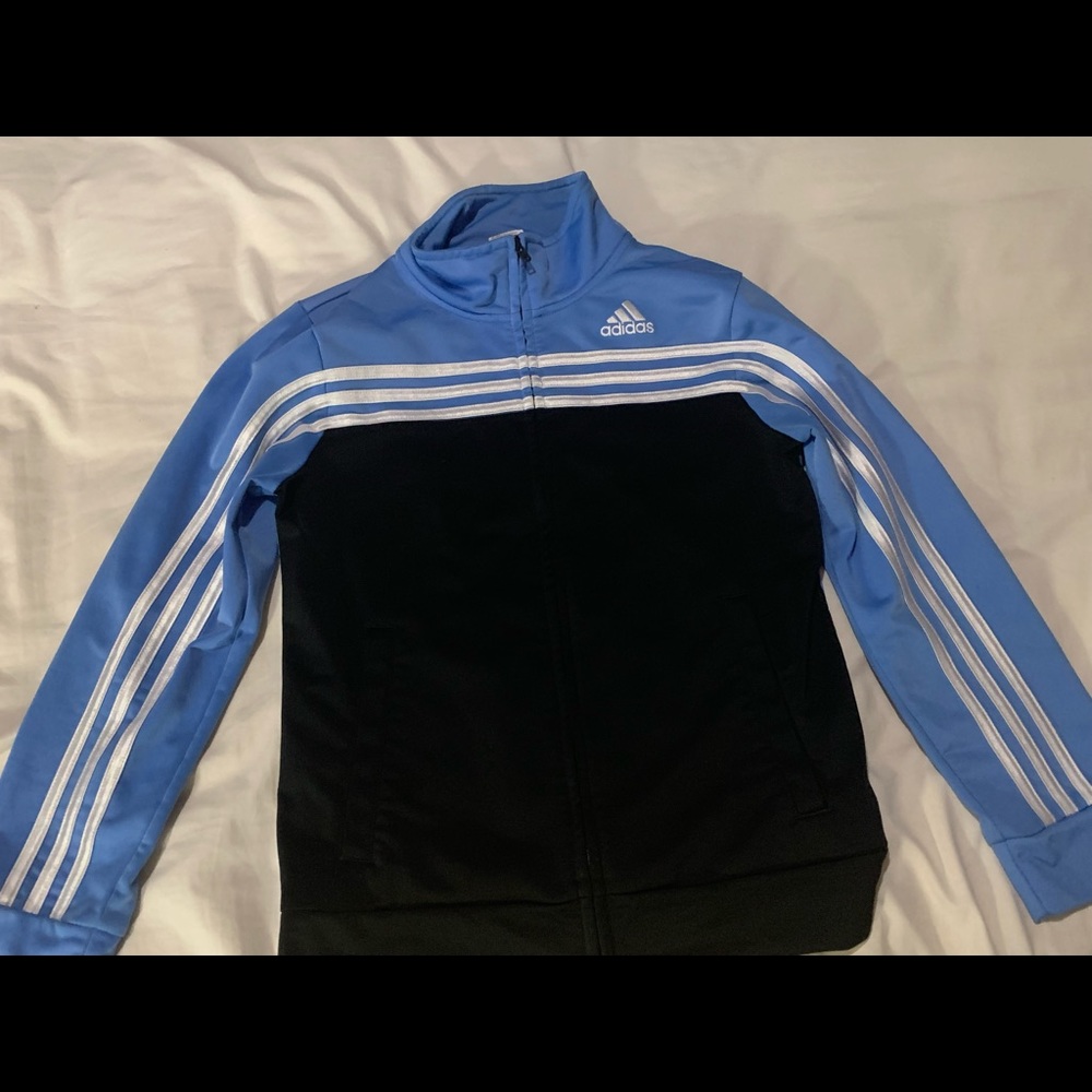 Light blue, adidas track jacket